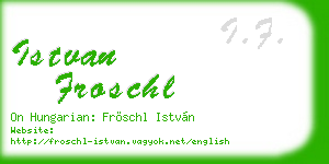 istvan froschl business card